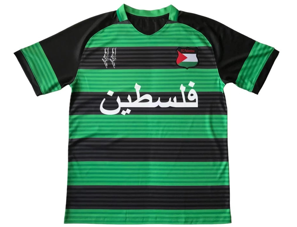 FC Palestine Solidarity Shirt – Green Stripes Edition