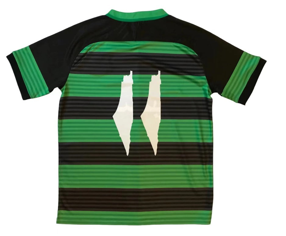 FC Palestine Solidarity Shirt – Green Stripes Edition