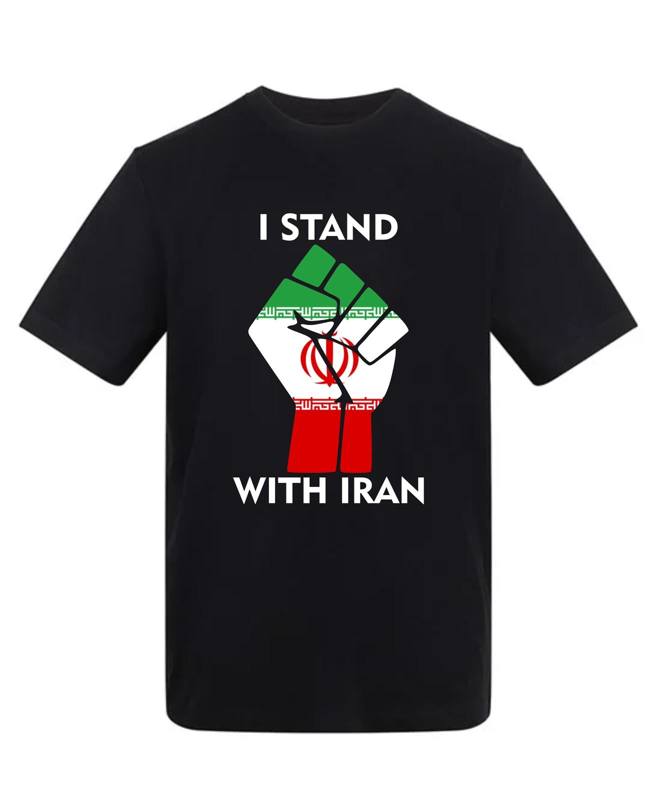 “I Stand With Iran” Resistance Fist T-Shirt – Black